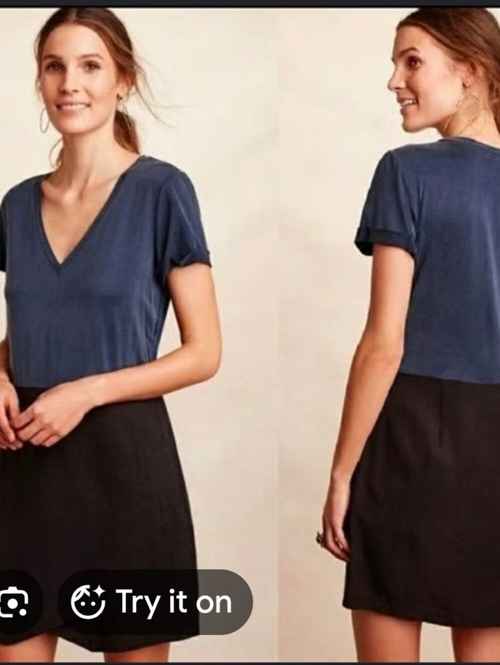 Dolan Anthro Horizon Colorblock T-Shirt Dress - Navy & Black
